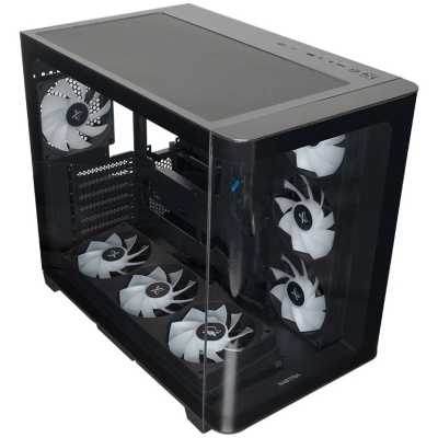 ������ XASTRA QR500 7ARGB-FC-C6-UC Black ATX/Aquarium/ 2 Curve Glass /2x360mm+1*120mm ARGB PWM FC fans/ Argb+PWM HUB 6port /Type-C/ QR500-2FA36A-1FC12A-C6-UC