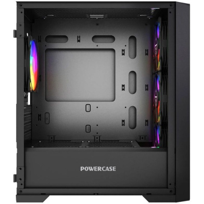������ Powercase Alisio Micro X4B V2 LE, Tempered Glass, 4� 120mm ARGB PWM fans, ������, mATX  (CAMCXB-A4-LE)