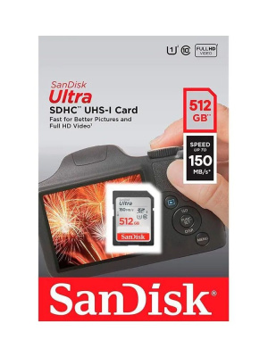 ����� ������ SanDisk Ultra UHS I 512GB SD Card 150MB/s for DSLR and Mirrorless Cameras