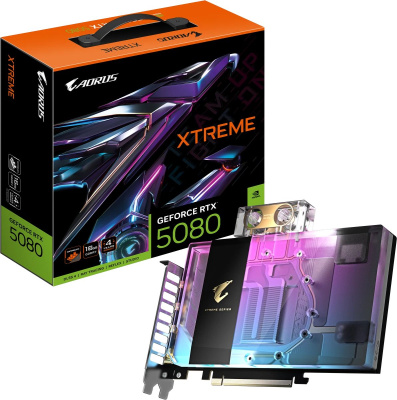 ���������� Gigabyte NVIDIA GeForce RTX 5080 AORUS XTREME WATERFORCE WB OC 16Gb (GV-N5080AORUSX WB-16GD)
