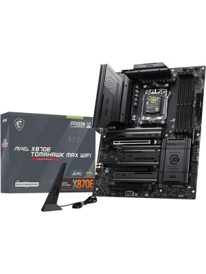 ����������� ����� MSI MAG X870E TOMAHAWK MAX WIFI X870E, AM5, 4*DDR5, 3*PCIEx16, 4*M.2, 2*TypeC, 2*USB3.2Gen2, 7*USB3.2Gen1, 8*USB2.0, 4*SATA3.0, 5G, 2*Type-C(DP), HDMI, ATX, RTL