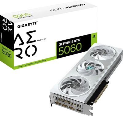 ���������� Gigabyte NVIDIA GeForce RTX 5060 Aero OC 8��, GV-N5060AERO OC-8GD 1.0, GDDR7, OC, Ret