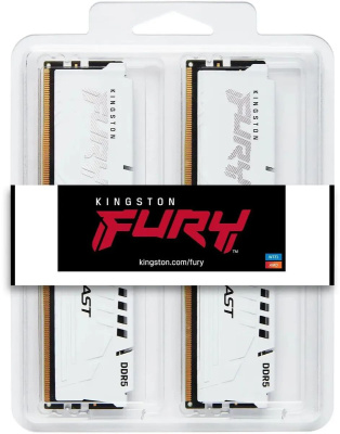 ������ �����������/ Kingston 64GB 5200MT/s DDR5 CL40 DIMM (Kit of 2) FURY Beast White XMP (KF552C40BWK2-64)