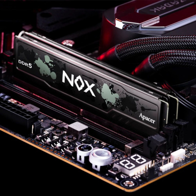 Apacer  DDR5  16GB  5200MHz DIMM NOX Black Gaming Memory (PC5-41600) CL40 1.25V (Retail) 2048*8  Heat Sink (Retail) 3 years (AH5U16G52C522MBAA-1)