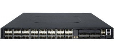 ���������� Edge-corE 7326-56X-O-AC-F Edge-corE 48-Port 25G SFP28 + 8 port 100G QSFP+ uplink switch, ONIE software installer, Broadcom Trident III, Intel Xeon� Processor D-1518, dual 100-240VAC PSUs and 6 Fan Modules with port-to-powert airflow, rack mount