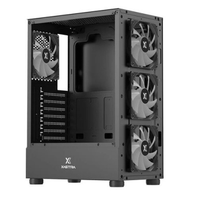 ������ XASTRA  A301 4FRGB  Black ATX/Mesh/ tempered glass / 4x 120mm FC120-FRGB fans/ A301-BK-FC120FRGB-4F-GL