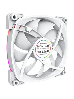 ���������� Montech RX140 PWM Reverse White / 140mm, 4pin PWM, 3pin ARGB, 600-1600RPM, 90.5CFM, 27.9dBA, Rifle bearing / RX140W