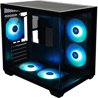 ������ XASTRA QW400M 5ARGB-FC-C6-AC Black mATX/Aquarium/Screewless/1x120mm+2x240 ARGB PWM FC fans/Argb+PWM HUB 6port/Type-C+USB3.0 (1 USB3.0 ������)/ QW400M-2FA24A-1FC12A-C6-AC
