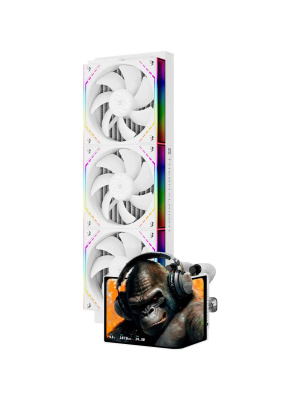 ������� ����������� ���������� Thermalright Levita Vision 360 White (360mm, LED, White, ARGB/ Fans: 3x120mm, 68.9CFM, 28.2dBA, 2000RPM/ Pump height 98mm, 3000RPM, Rad thickness 27mm/ S: 1700, 1200, 1851, 115X, 2011, 2066, AM5, AM4)