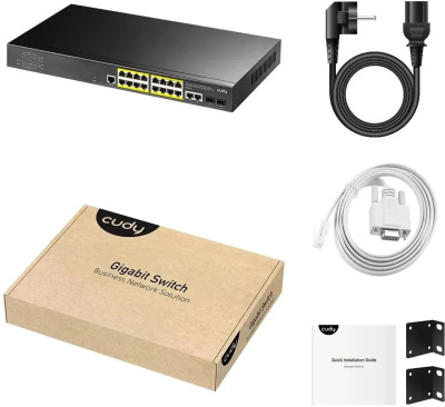 ���������� Cudy GS2018PS2-200W (L2) 16x1����/� 2SFP 16PoE+ 200W �����������