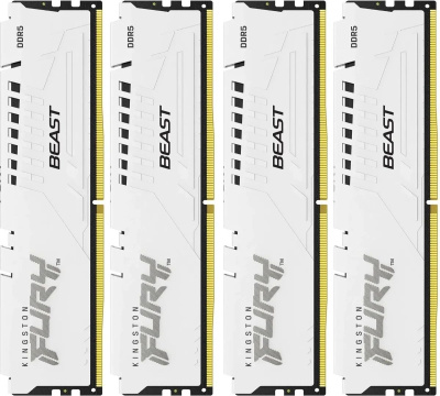 ������ ����������� Kingston 64GB 6000MT/s DDR5 CL40 DIMM (Kit of 4) FURY Beast White XMP