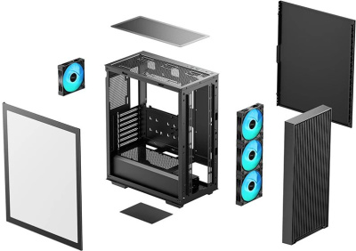 ������ �� Deepcool CC560 ARGB V3, ��� ��, Midi-Tower, ������ (R-CC560-BKAGA4-G-3)