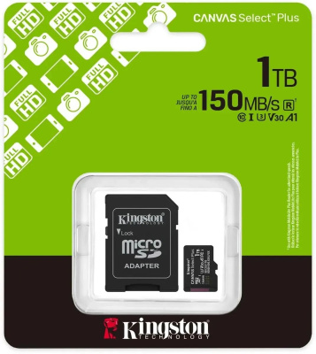 ���� ����� microSDXC 1TB Kingston SDCS3/1TB Canvas Select Plus + adapter