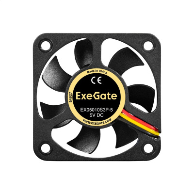 Exegate EX297001RUS ���������� 5� DC ExeGate EX05010S3P-5 (50x50x10 ��, Sleeve bearing (��������� ����������), 3pin, 5500RMP, 27dBA)