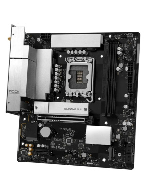 ����������� ����� ASROCK B860M Rock WiFi, LGA1851, B860, 4*DDR5, 4*SATA, 4*M.2, 4*USB 3.2, 3*USB 2.0, Type-C, 2*PCIx16, 1*M.2 (Key E), HDMI, mATX
