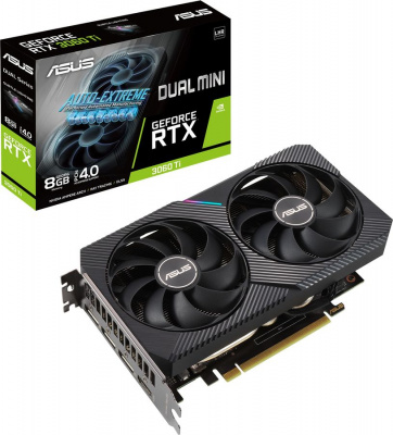   RTX3060Ti 8192Mb ASUS DUAL-RTX3060TI-O8G-MINI-V2 LHR HDMI*1 DP*3 8G D6; 90YV0FT2-M0NA00