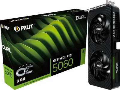 ���������� Palit NVIDIA GeForce RTX 5060 Dual 8Gb GDDR7, OC, Ret (NE75060S19P1-GB2063D)