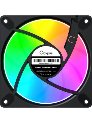 ����� ��� ������� Ocypus Gamma F12 Elite BK ARGB REVERSE BLADE (120x120x25mm, 4-pin PWM, ARGB, 56CFM, 26dBA, 1800RPM, Black)