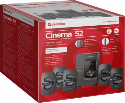  DEFENDER Cinema 52 52, BT/FM/MP3/SD/USB/LED/RC