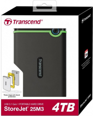 ������� ���� Transcend USB 3.0 4Tb Transcend StoreJet 25M3S 2.5" ����� (TS4TSJ25M3S)