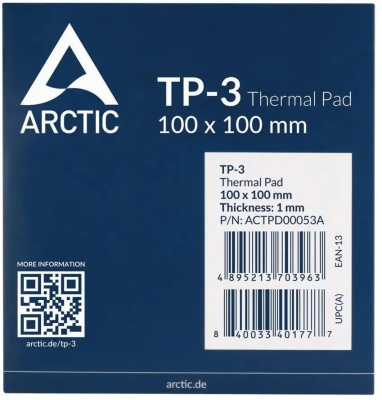 �������������� Arctic Cooling �������������� Arctic Thermal pad  100x100mm, 1.0mm TP-3 (ACTPD00053A)