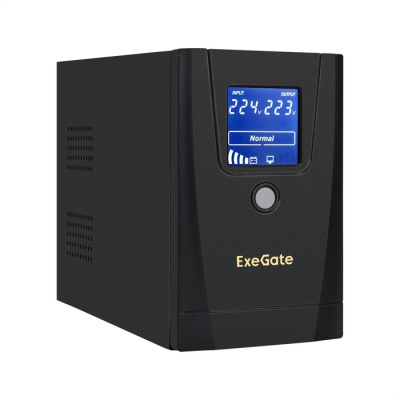 ��� ExeGate SpecialPro Smart LLB-1000.LCD.AVR.1SH.2C13 1000VA/550W, LCD, AVR, 1�Schuko+2�C13, ������������� ������, Black