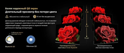 ��������� QLED Skyworth 55" 55X67H Eye Care Frameless, 4K Ultra HD 60Hz WiFi Smart TV, ������