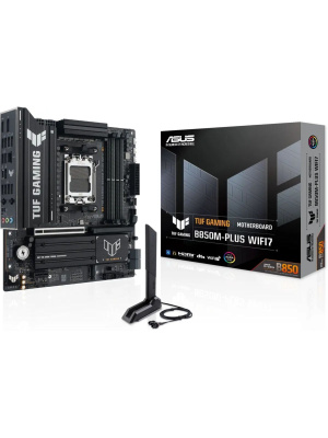 ����������� ����� ASUS TUF GAMING B850M-PLUS WIFI7, AM5, B850, 4*DDR5, 4*SATA, 3*M.2, 7*USB 3.2, 4*USB 2.0, Type-C, 1*PCIx16, 1*PCIx1, DP+HDMI, mATX; 90MB1MU0-M0EAY0