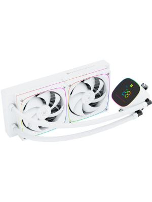 ��� Thermalright Frozen Horizon 240 Digital (240mm, LED temp., White, ARGB/ Fans: 2x120mm, 68.9CFM, 28.2dBA, 2000RPM/ Pump height 53.2mm, Rad thickness 27mm/ S: 1700, 1200, 1851, 115X, AM5, AM4)