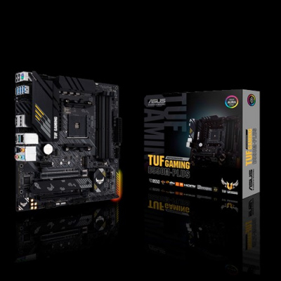   Asus TUF GAMING B550M-PLUS Soc-AM4 AMD B550 4xDDR4 mATX AC`97 8ch(7.1) 2.5Gg RAID+HDMI+DP Ret