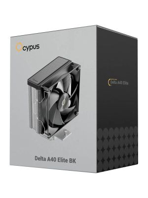 ����� Ocypus Delta A40 Elite BK (220W, 4-pin PWM, 156.7mm, Al/Cu, 4x6mm, 1x120mm, 73CFM, 29dBA, 2000RPM, S: 1851/1700/1200/115X, AM5/AM4, black)