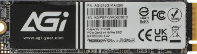 ���������� SSD AGi PCIe 3.0 x4 512GB AGI512GIMAI298-CB AI298 M.2 2280