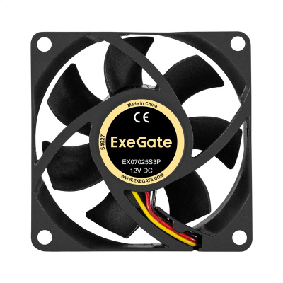 Exegate EX296401RUS ���������� 12� DC ExeGate EX07025S3P (70x70x25 ��, Sleeve bearing (��������� ����������), 3pin, 3500RPM, 35.5dBA)