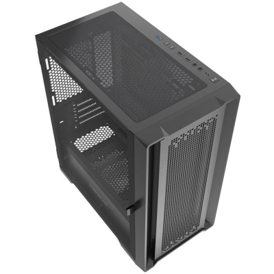 ������ Powercase ByteFlow Micro NF, Black,Tempered Glass, W/O fans, ������, mATX  (CAMBNF-F0)
