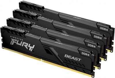 ����������� ������ 128Gb DDR4 3200MHz Kingston Fury Beast Black (KF432C16BBK4/128) (4x32Gb KIT)