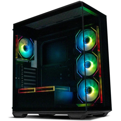 ������ XASTRA Q600 6ARGB-C10 Black ATX/Aquarium/Screewless/6x120mm ARGB PWM FM fans/Argb+PWM HUB 10port/ Q600-6FM12A-C10