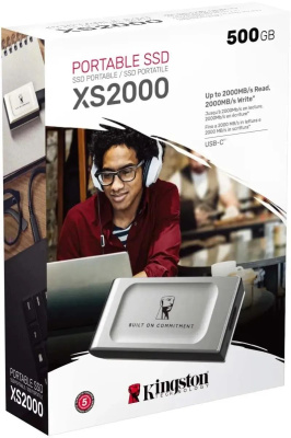 ������������� ���������� SSD Kingston USB 3.2 Gen 2x2 500GB XS2000 PORTABLE SSD , 2000/2000