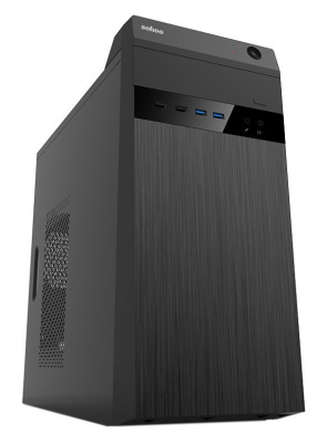  PowerCool S6027-U3C-500W (Midi Tower, Black, USB3.0+Type-C, ATX 500W-120mm, 24+8pin)