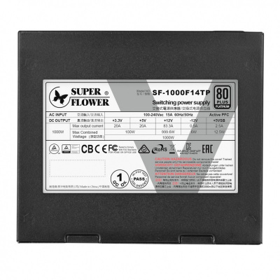 ���� ������� 1000W Super Flower Leadex V Platinum PRO �������� 1000 ��, ATX12V 2.52, �������� PFC, ���������� 120 ��, c��������� 80 PLUS Platinum, �������������� ������ SF-1000F14TP