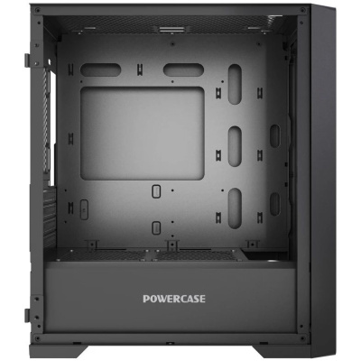 ������ Powercase ByteFlow Micro NF, Black,Tempered Glass, W/O fans, ������, mATX  (CAMBNF-F0)
