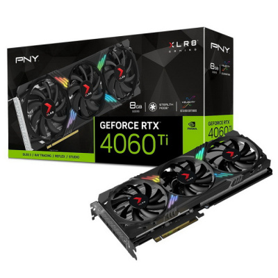���������� PNY RTX4060Ti 8GB XLR8 Gaming VERTO EPIC-X RGB 3FAN DLSS 3 GDDR6 128-bit DPx3 HDMI RTL (VCG4060T8TFXXPB1)