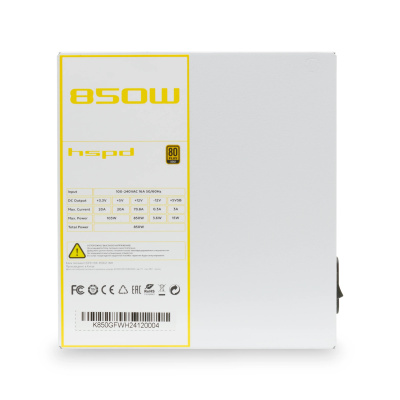 ���� ������� HSPD 850W 80+ Gold white HSK-850GF-WH