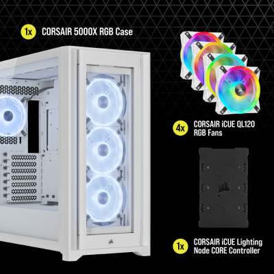 ������ Corsair iCUE 5000X RGB QL White (CC-9011233-WW)