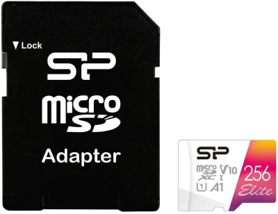 ����� ������ 256Gb MicroSD Silicon Power Elite + SD ������� (SP256GBSTXBV1V20SP)