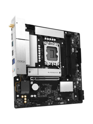 ����������� ����� ASROCK B860M Rock WiFi, LGA1851, B860, 4*DDR5, 4*SATA, 4*M.2, 4*USB 3.2, 3*USB 2.0, Type-C, 2*PCIx16, 1*M.2 (Key E), HDMI, mATX