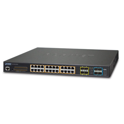 ����������� ���������� L2+/L4 PLANET GS-5220-24PL4XR 24 ����� 10/100/1000T 802.3at PoE + 4 ����� 10G SFP+ � ��������� �������� �������