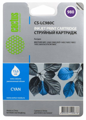 �������� �������� Cactus CS-LC980C ������� ��� Brother DCP-145C/165C MFC-250C/290C (16ml)