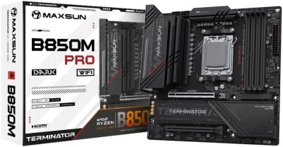 ����������� ����� Maxsun Terminator B850M PRO DARK WIFI, AMD B850, Socket AM5, mATX