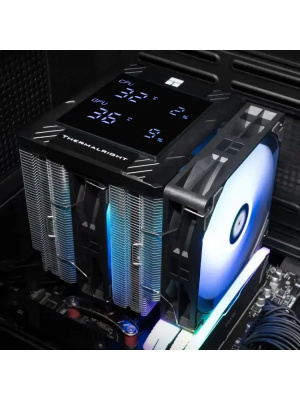 ����� Thermalright Peerless Assassin 120 Digital ARGB Soc-AM5/AM4/1200/1700/1851 ������ 4-pin 25.6dB Al+Cu LCD Ret (PA120-DIGITAL-BL-ARGB)