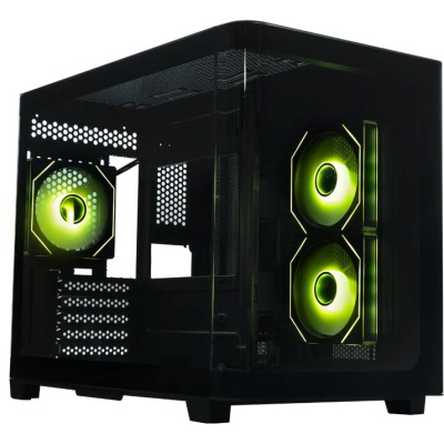 ������ XASTRA QR500M 3ARGB C10-UC Black mATX/Aquarium/ 2 Curve Glass /3x120mm ARGB PWM FM fans/ Argb+PWM HUB 10port /Type-C/ QR500M-3FM12A-C10-UC